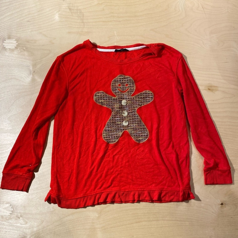 Jane & Delancey Red Gingerbread Long Sleeve Shirt Medium NI - Picture 3 of 7
